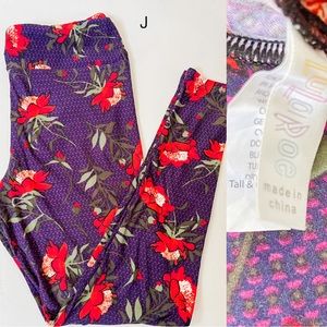 Lularoe Blue with Floral pattern TC Leggings